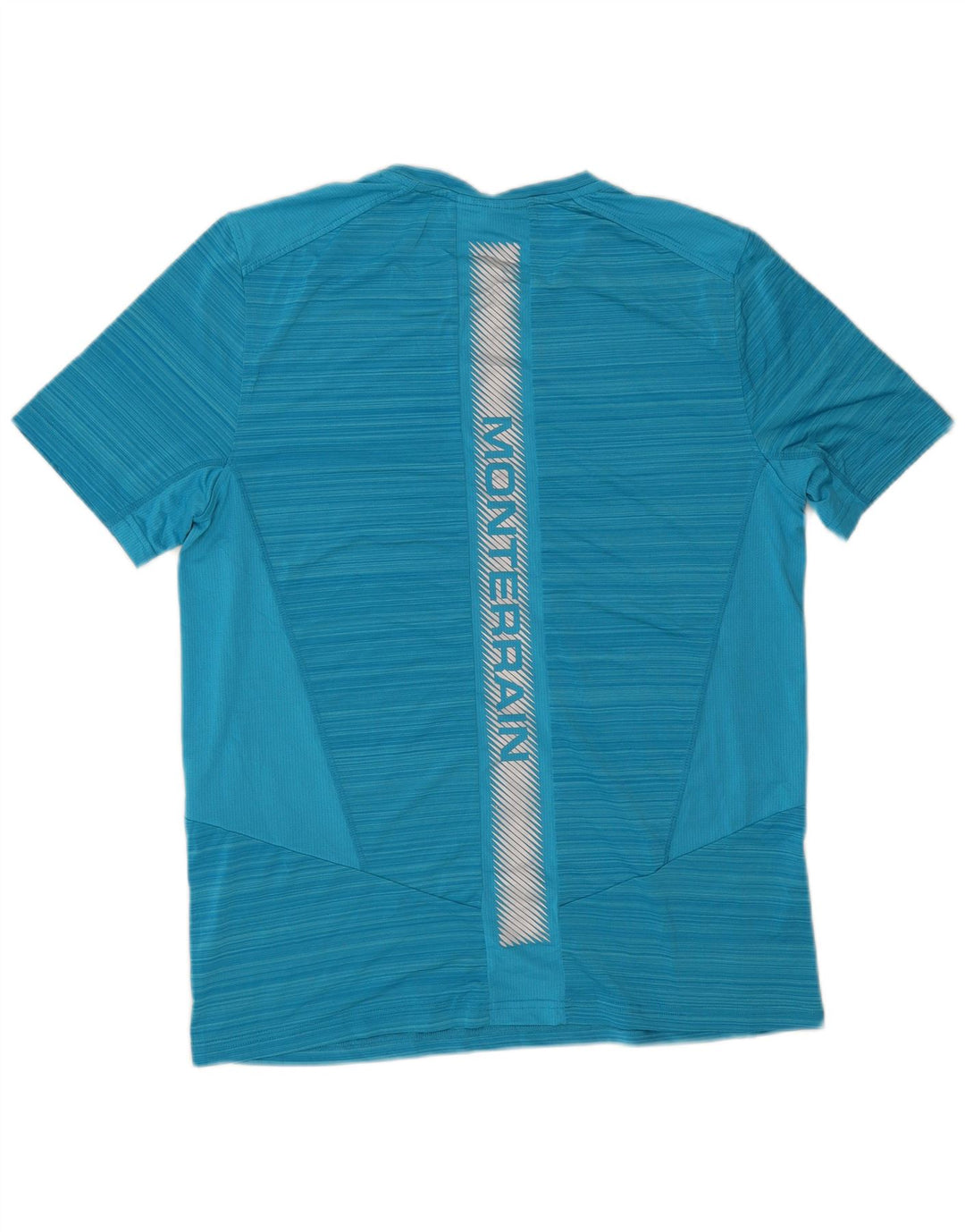 Monterrain Mens Graphic Graphic T-Shirt Top Medium Blue Striped Polyester