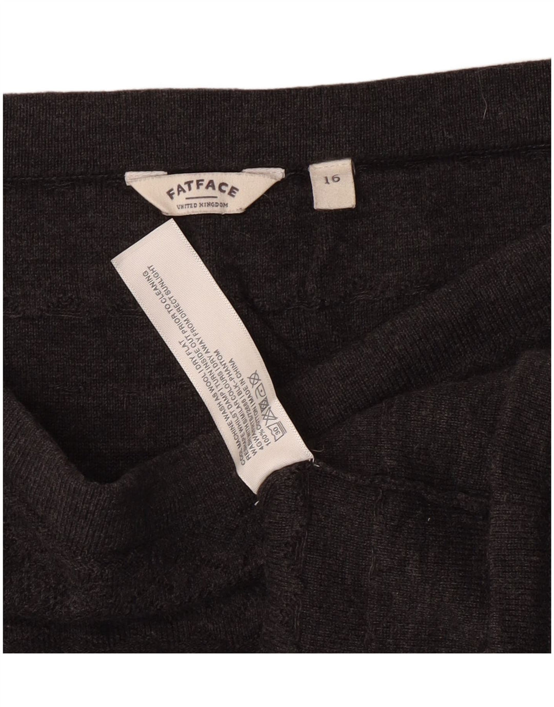 Fat Face Womens High Waist Mini Skirt UK 16 Large W30 Grey Cotton Classic