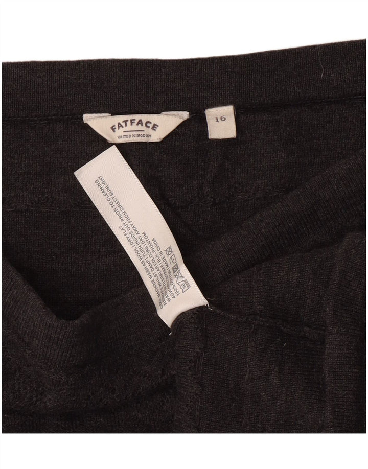 Fat Face Womens High Waist Mini Skirt UK 16 Large W30 Grey Cotton Classic