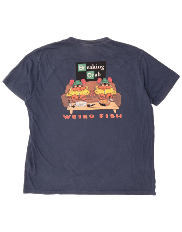 Weird Fish Mens Graphic T-Shirt Top 2XL Navy Blue Cotton