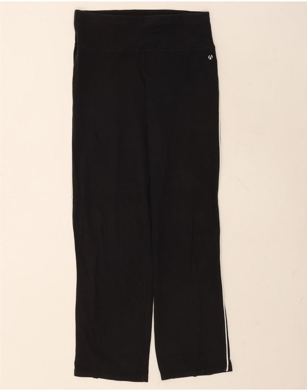 Marks & Spencer Womens Tracksuit Trousers UK 12 Medium Black Cotton