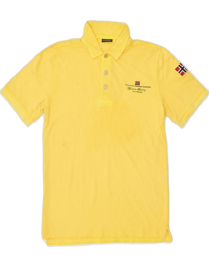 NAPAPIJRI Mens Polo Shirt Medium Yellow Cotton | Vintage | Thrift | Second-Hand | Used Clothing | Messina Hembry 