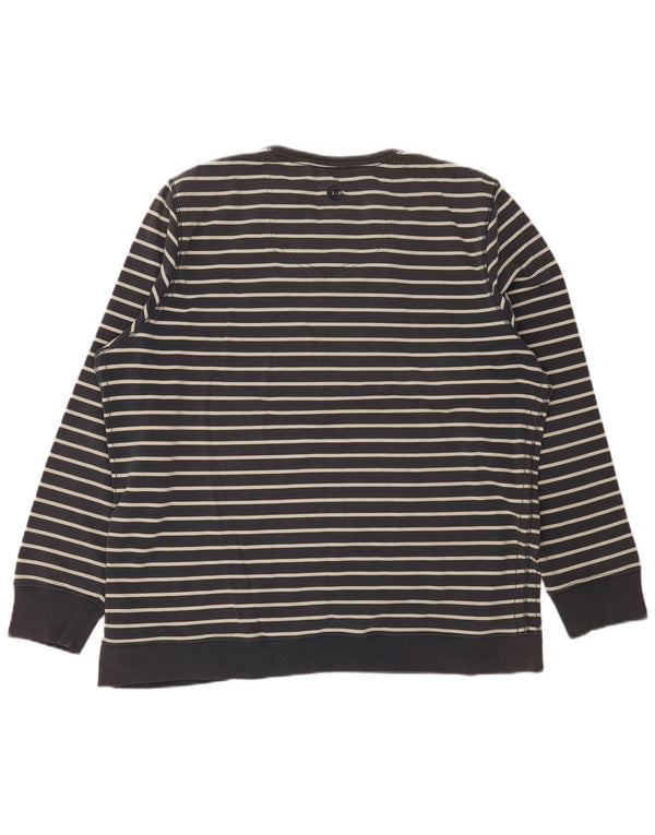 Fat Face Mens Sweatshirt Jumper 2XL Grey Striped Cotton