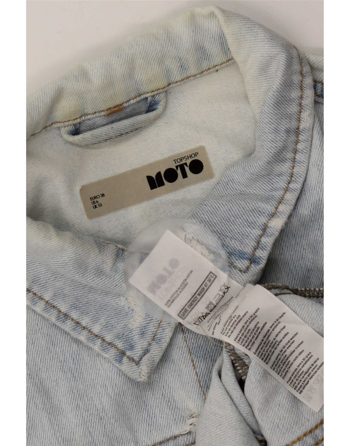 Topshop Womens Denim Jacket UK 10 Small Blue Cotton
