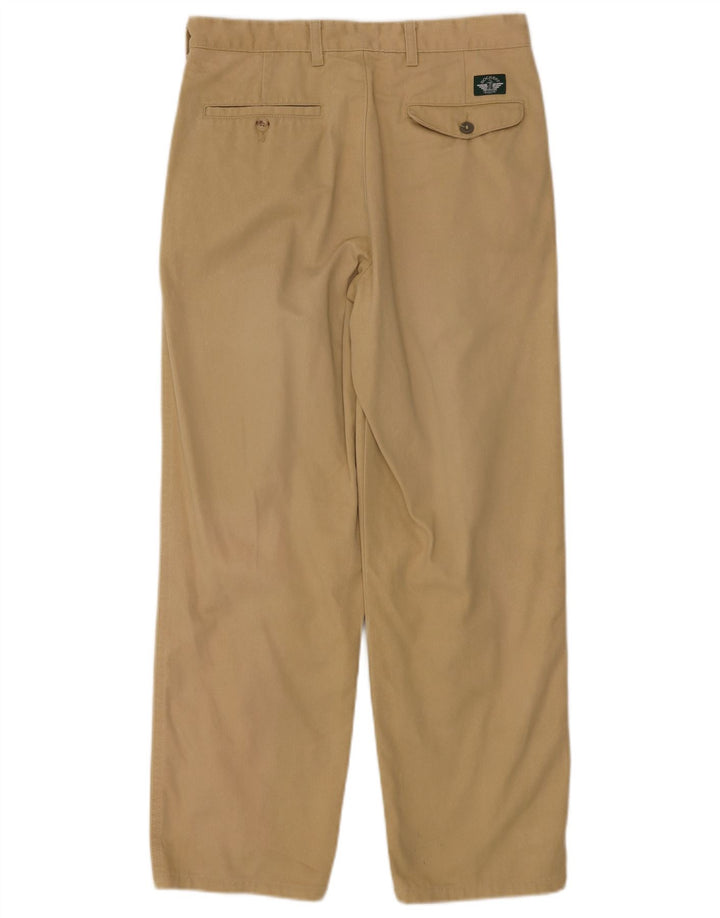 DOCKERS Mens Pegged Chino Trousers W32 L30 Beige Cotton