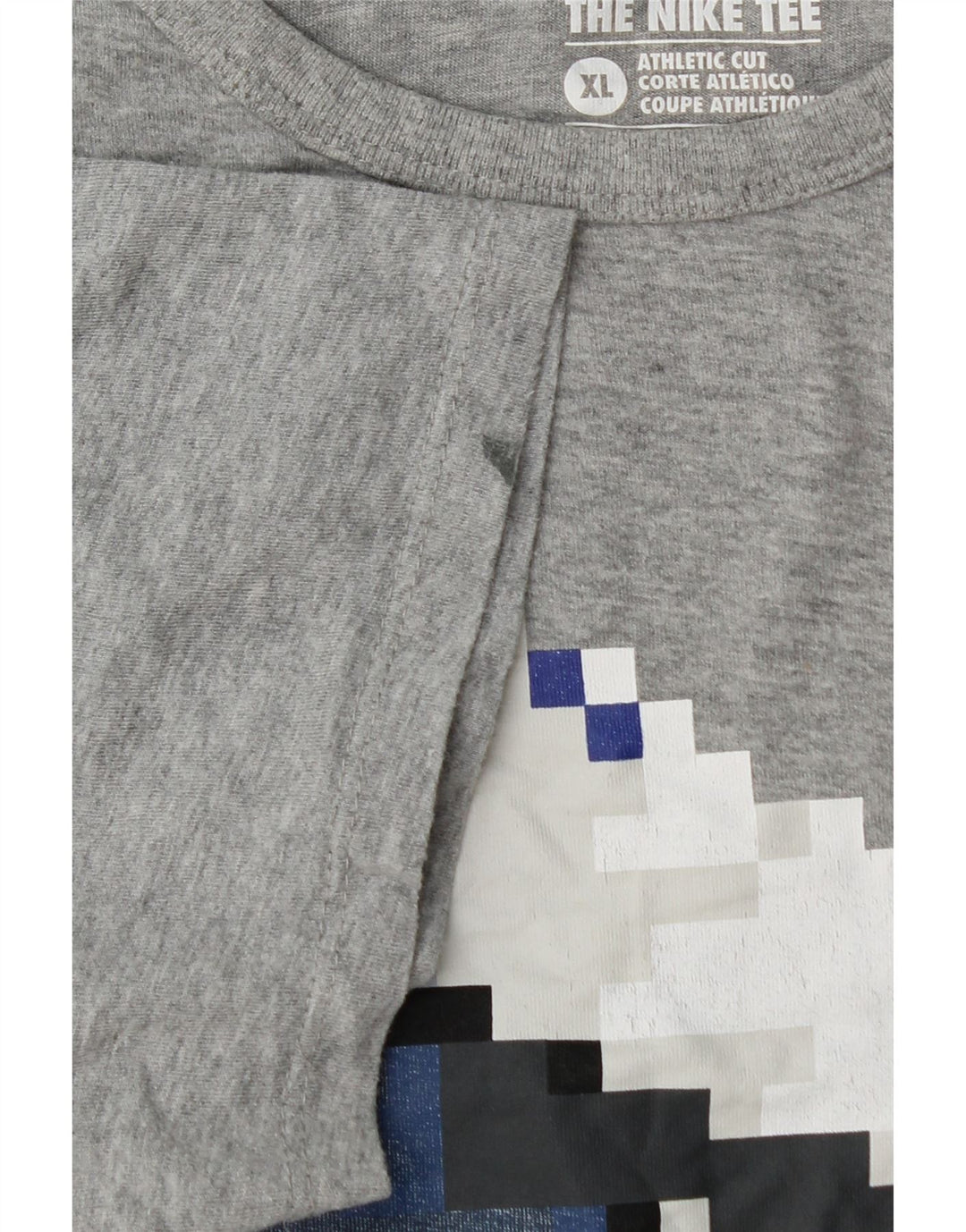 Nike Mens Athletic Cut Graphic T-Shirt Top XL Grey Flecked Cotton