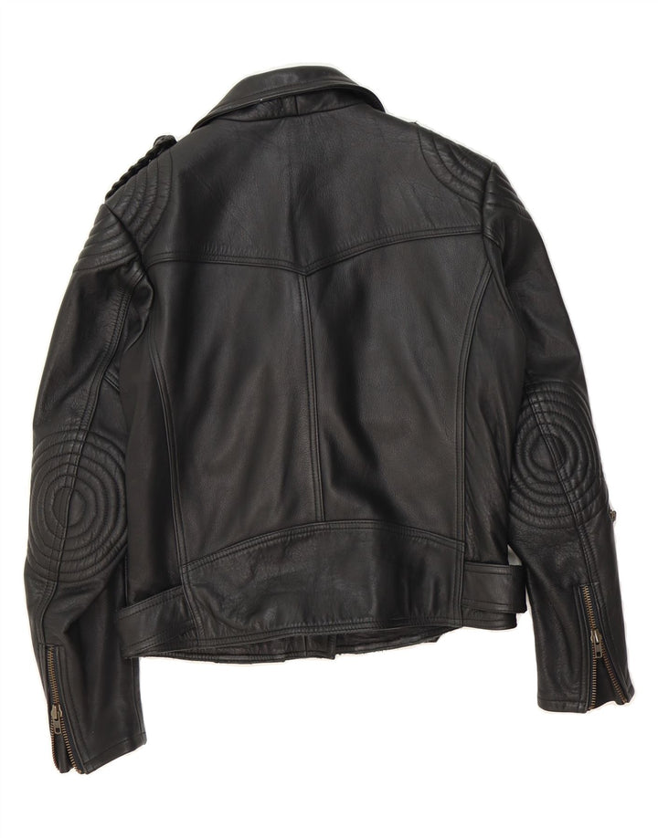 MODEKA Womens Leather Biker Jacket IT 42 Medium Black Leather Vintage Modeka and Second-Hand Modeka from Messina Hembry 