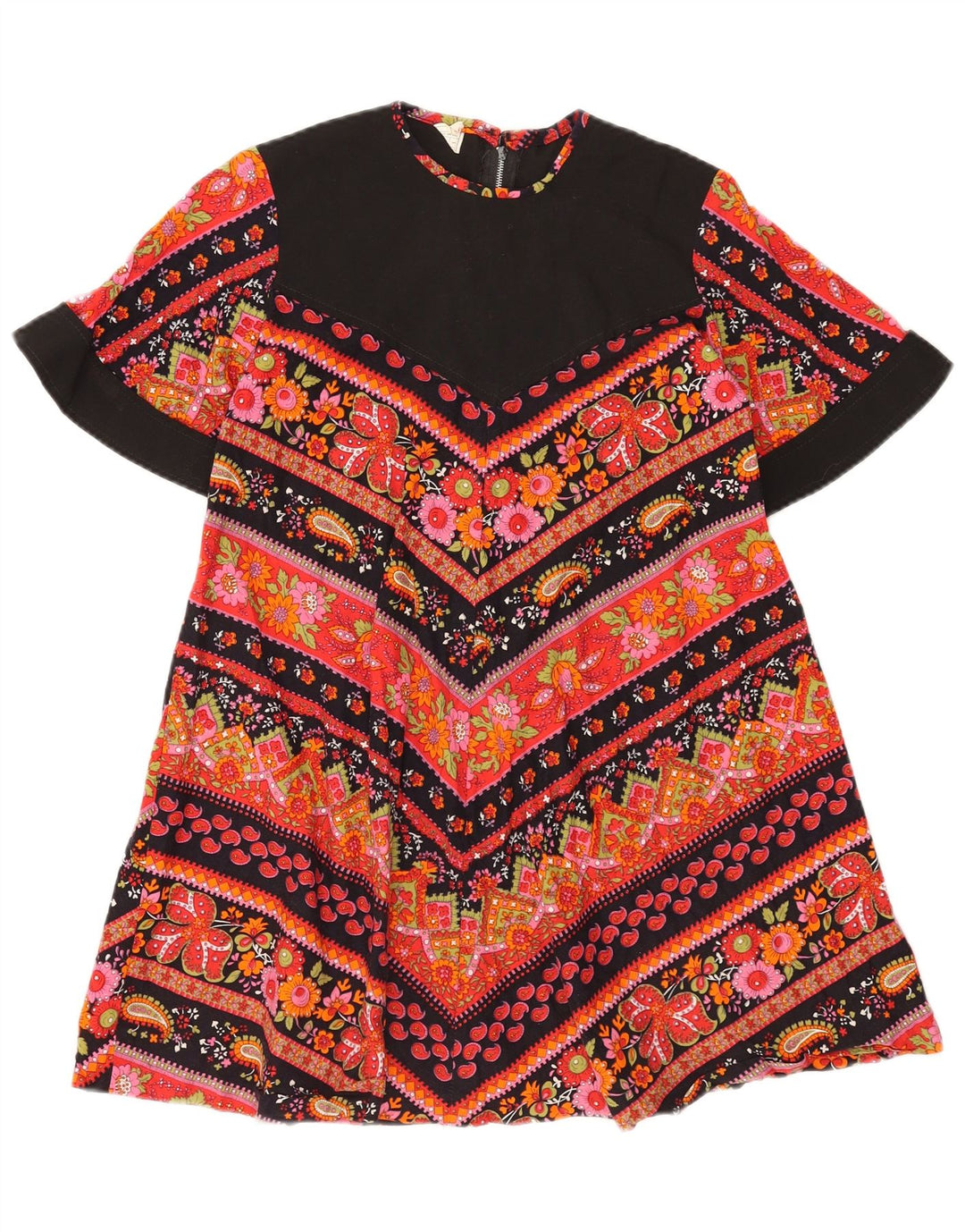 VINTAGE Girls A-Line Dress 13-14 Years Multicoloured Paisley