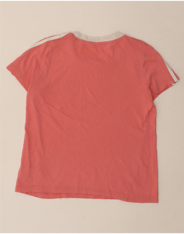 ADIDAS Girls T-Shirt Top 11-12 Years Pink Colourblock Cotton