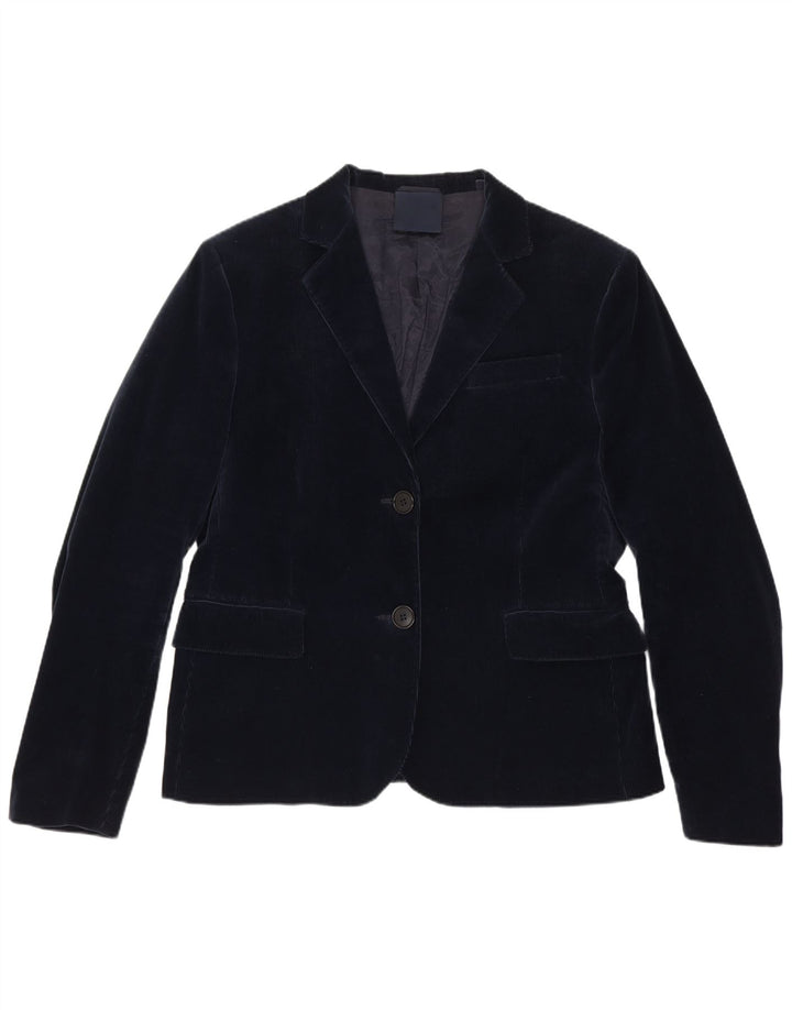 Aspesi Womens 2 Button Corduroy Blazer Jacket IT 48 XL Navy Blue Cotton