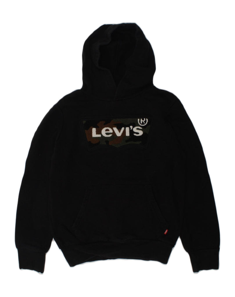 LEVI'S Boys Graphic Hoodie Jumper 11-12 Years Black | Vintage Levi's | Thrift | Second-Hand Levi's | Used Clothing | Messina Hembry 