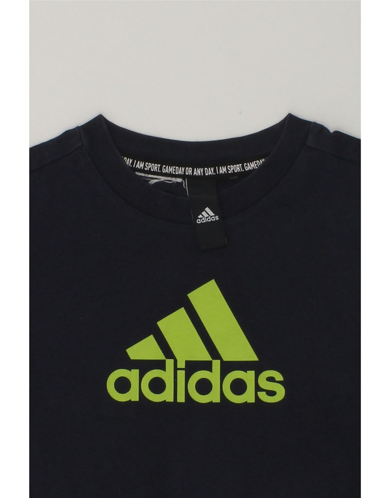 ADIDAS Boys Graphic T-Shirt Top 6-7 Years Navy Blue | Vintage Adidas | Thrift | Second-Hand Adidas | Used Clothing | Messina Hembry 