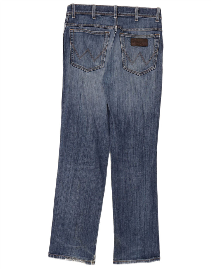Wrangler Womens Texas Stretch Distressed Straight Jeans W32 L32 Blue Cotton
