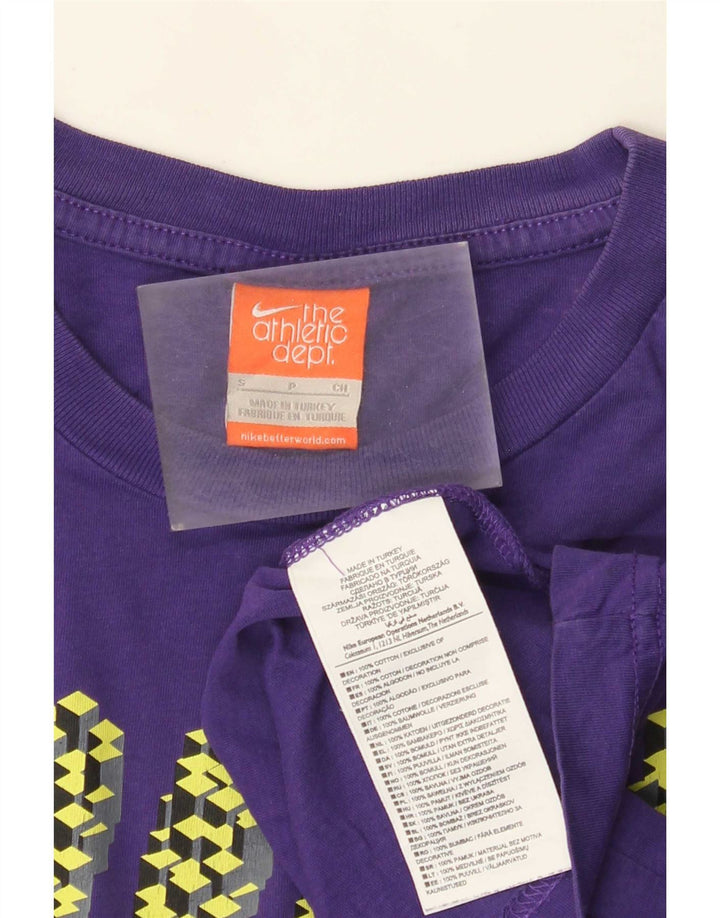 Nike Mens Regular Graphic T-Shirt Top Small Purple Cotton