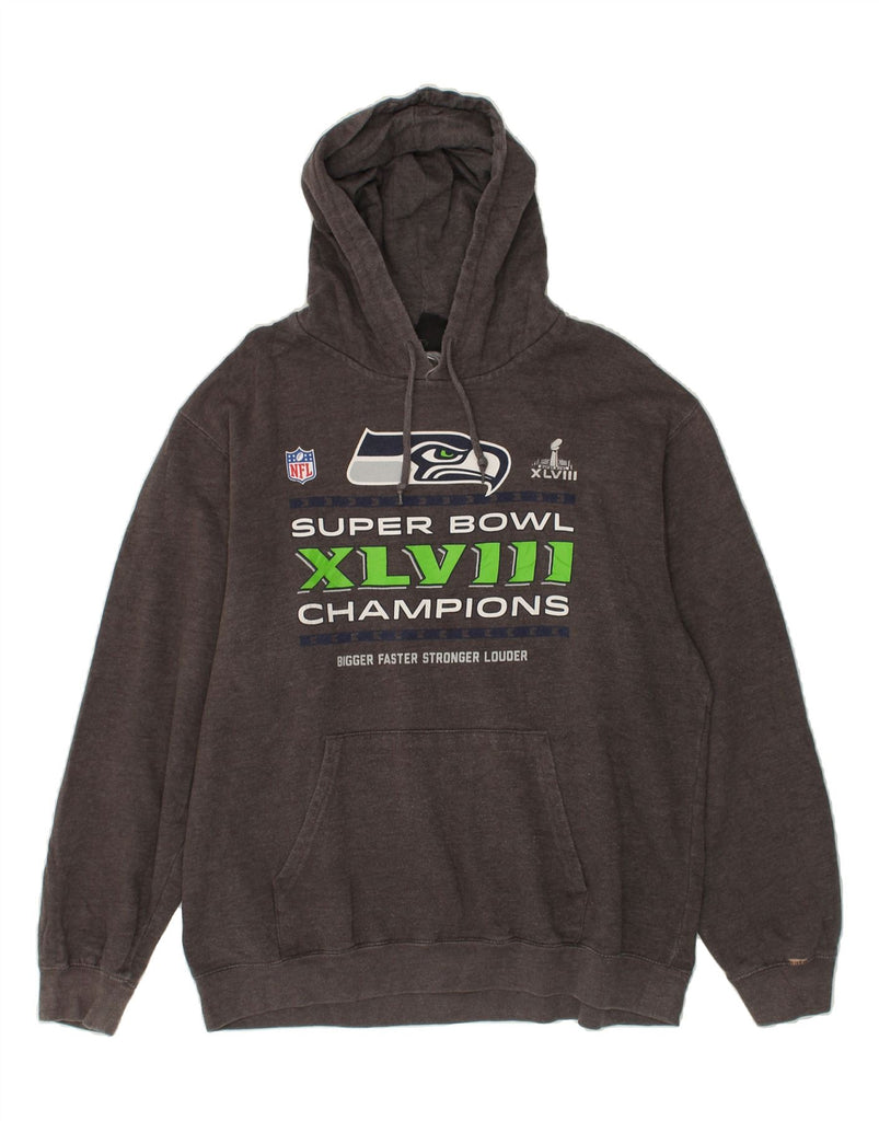 NFL Mens Graphic Hoodie Jumper Large Grey | Vintage NFL | Thrift | Second-Hand NFL | Used Clothing | Messina Hembry 