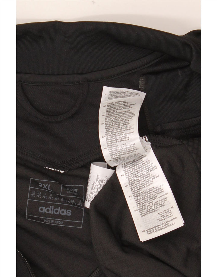 ADIDAS Mens Aeroready Slim Fit Tracksuit Top Jacket 2XL Black Polyester