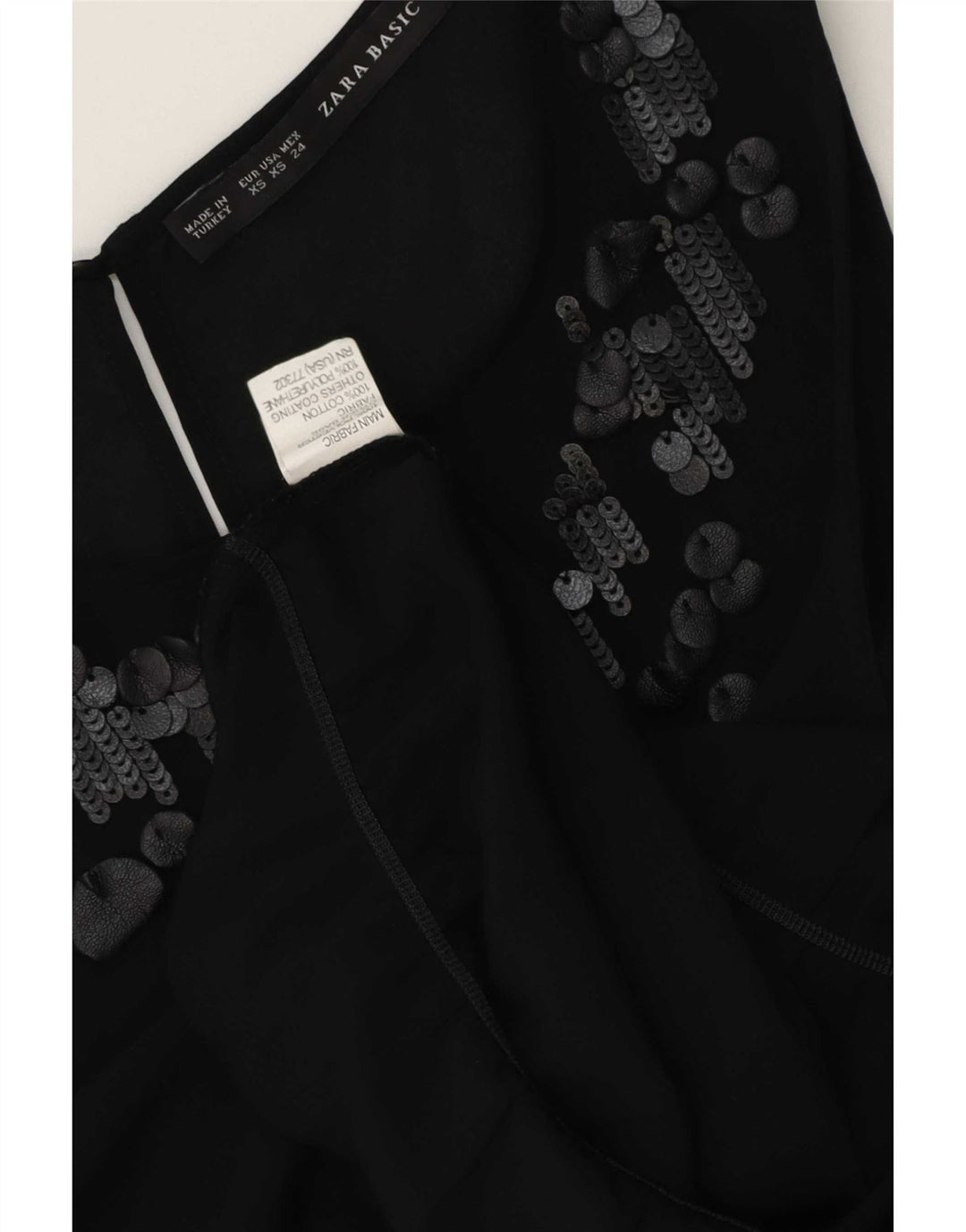 Zara Womens Sleeveless Blouse Top UK 6 XS Black Polyester
