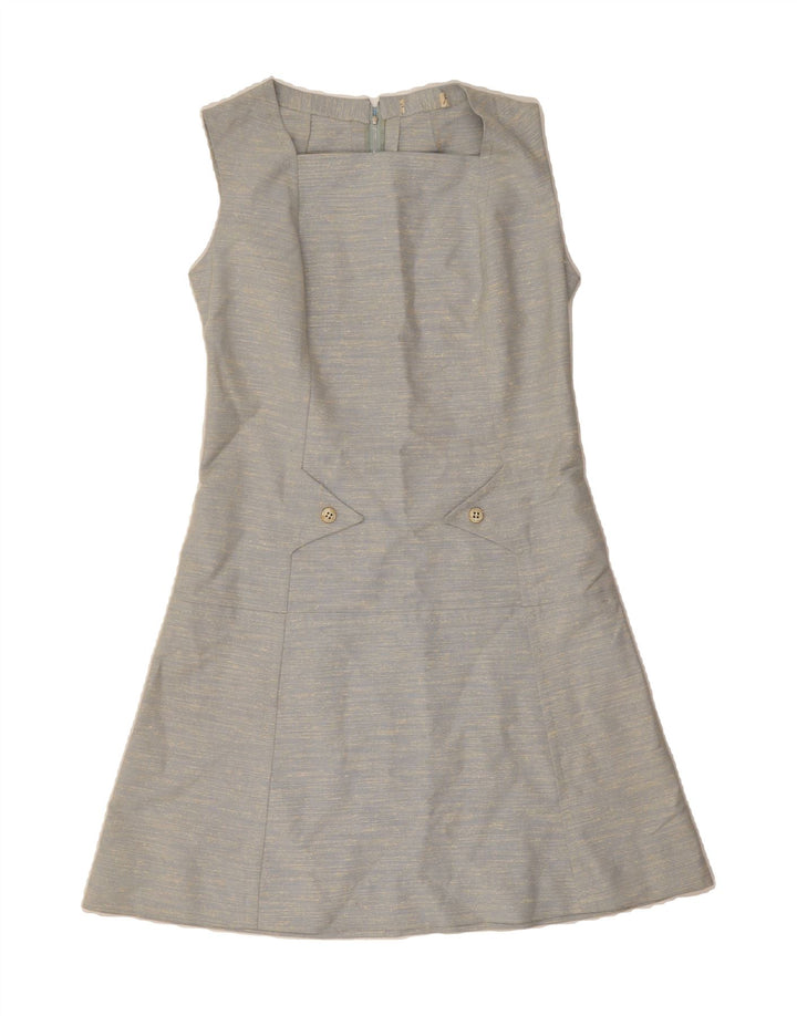 VINTAGE Womens Sleeveless A-Line Dress UK 12 Medium Grey Flecked Vintage Vintage and Second-Hand Vintage from Messina Hembry 