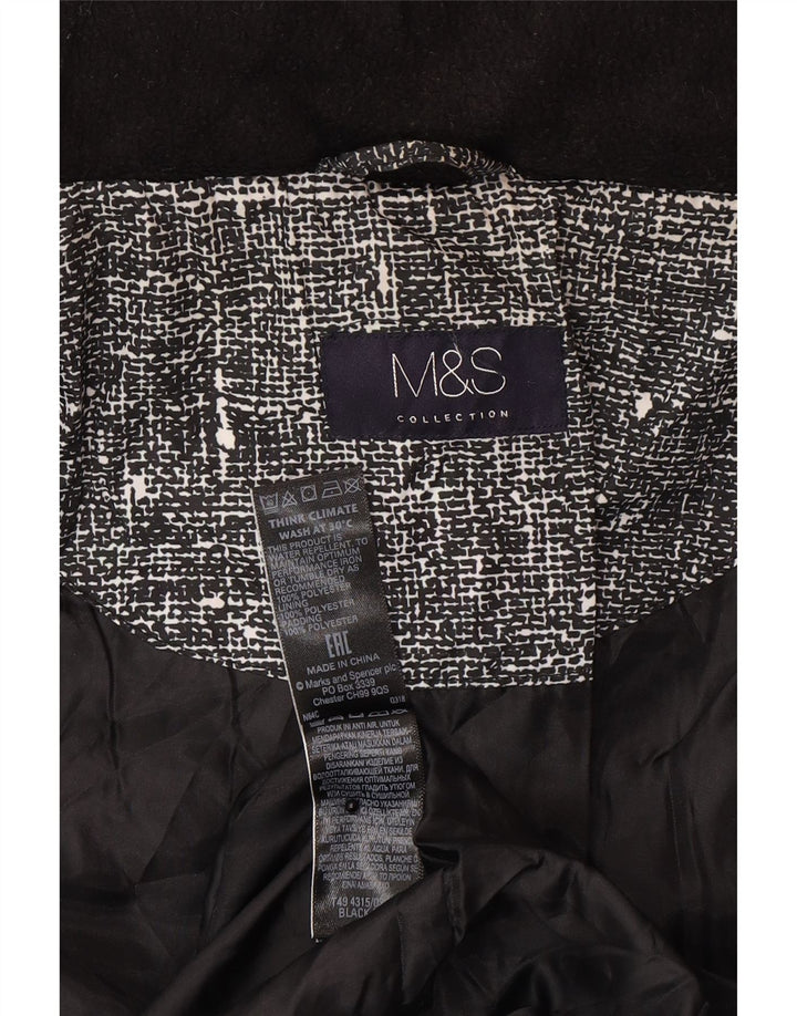Marks & Spencer Womens Quilted Jacket UK 20 2XL Black Flecked Polyester