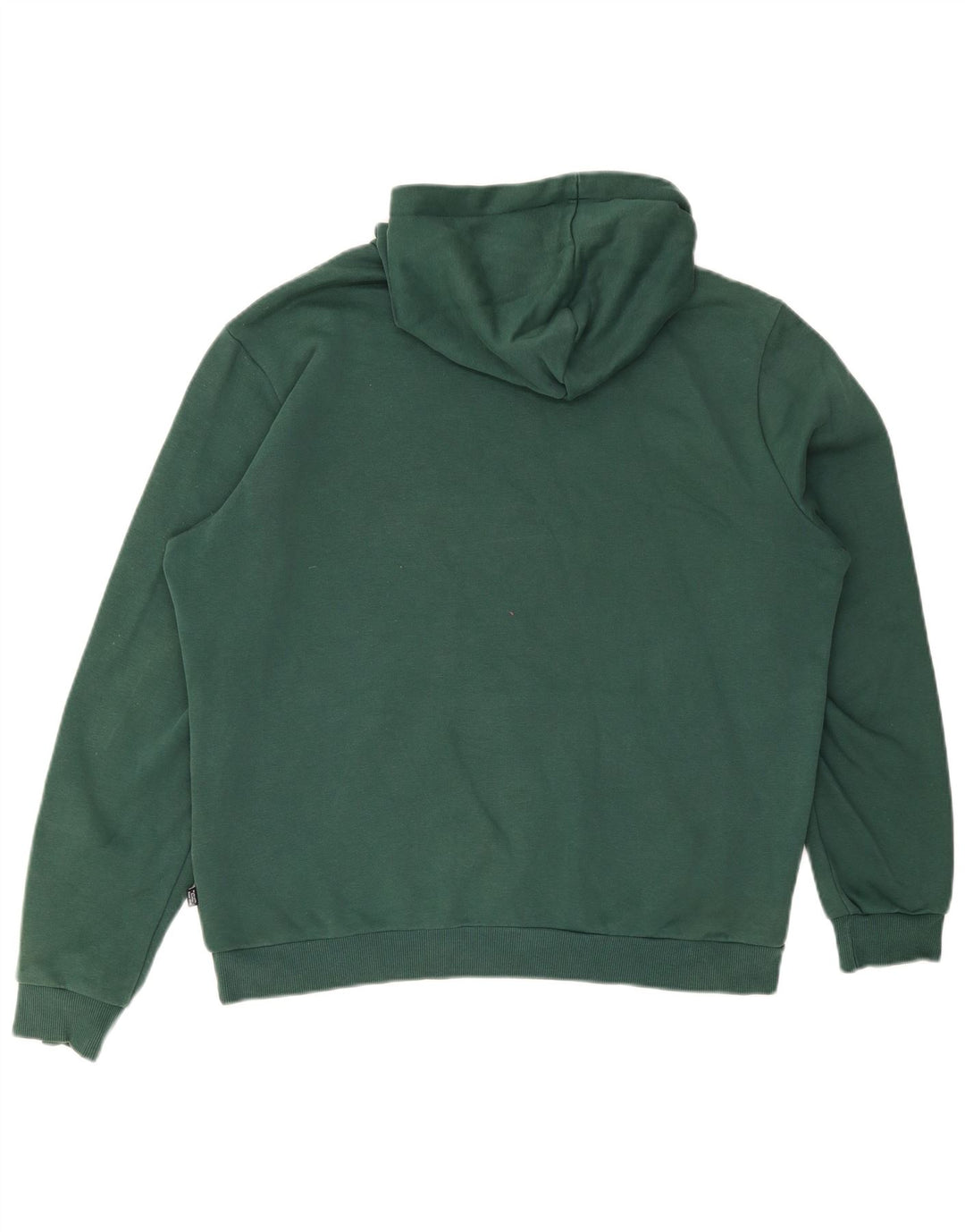 PUMA Mens Hoodie Jumper Large Green Cotton