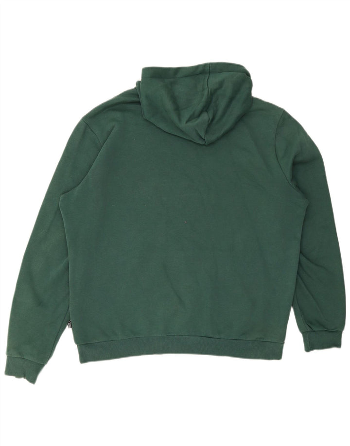 PUMA Mens Hoodie Jumper Large Green Cotton