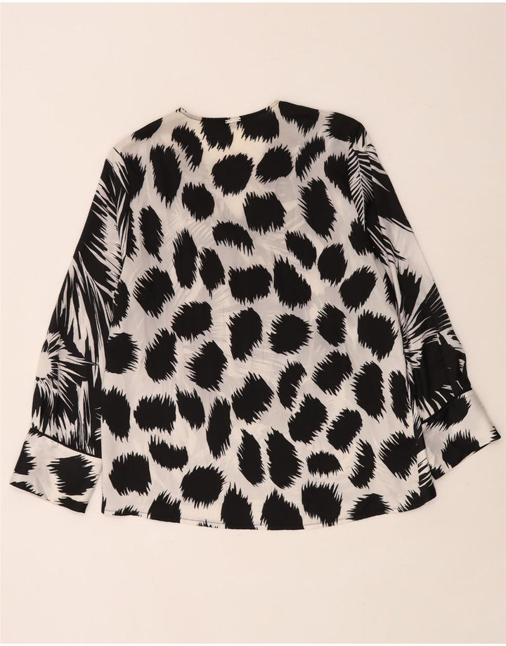 Liu Jo Womens Long Sleeve Blouse Top UK 14 Medium Black Floral