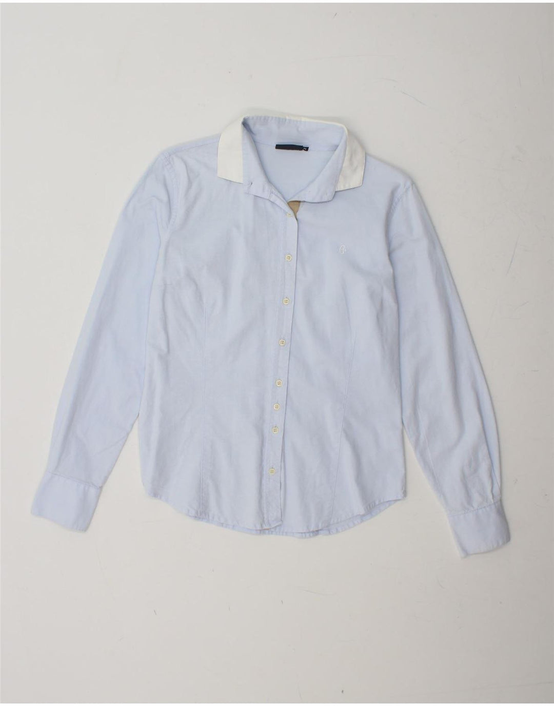 CONTE OF FLORENCE Womens Shirt UK 12 Medium Blue Cotton