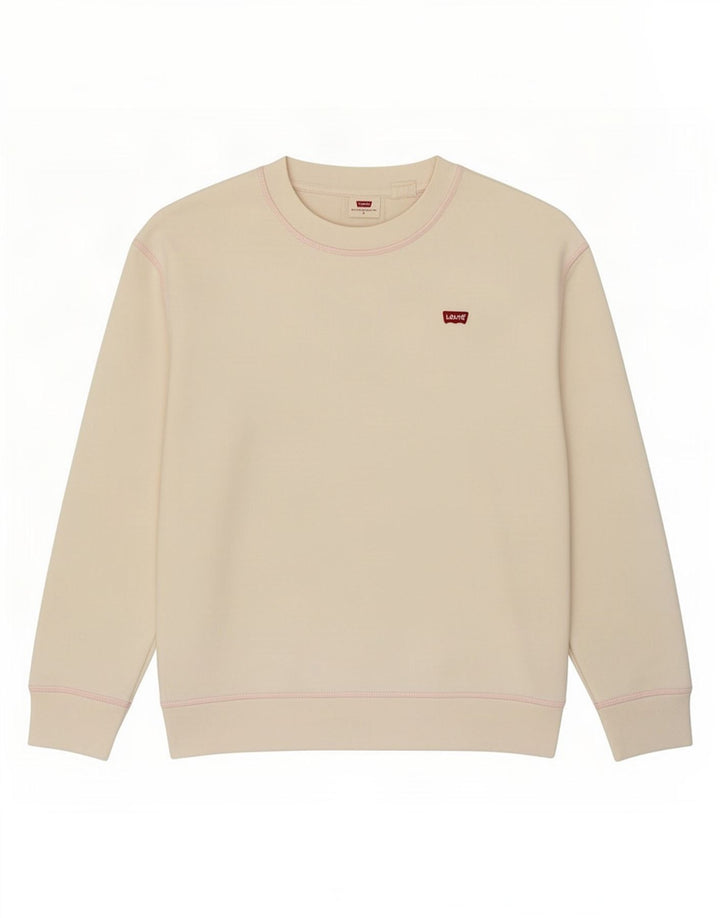 Levi's Womens Oversized Sweatshirt Jumper UK 10 Small Off White Cotton