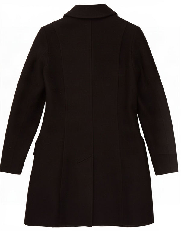 Benetton Womens Overcoat UK 6 XS Black Wool