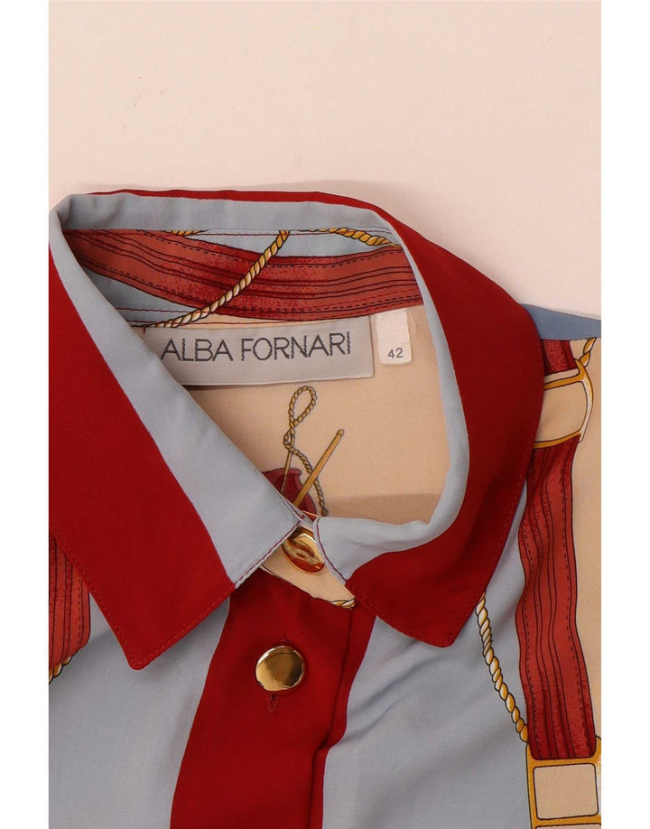 Alba Fornari Womens Graphic Shirt Blouse IT 42 Medium Multicoloured
