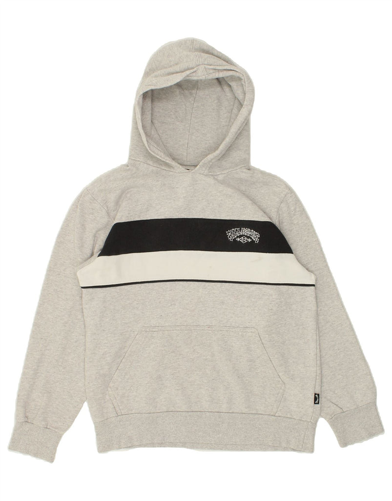 BILLABONG Boys Graphic Hoodie Jumper 13-14 Years Grey Colourblock Cotton | Vintage Billabong | Thrift | Second-Hand Billabong | Used Clothing | Messina Hembry 