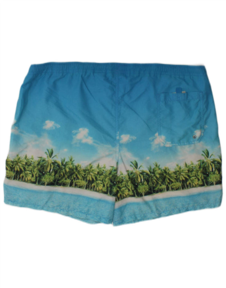 Marks & Spencer Mens Graphic Swimming Shorts XL Blue Polyamide Beach