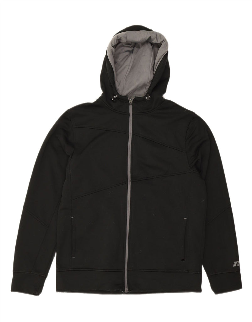 RUSSELL ATHLETIC Mens Zip Hoodie Sweater UK 38/40 Medium Black Polyester Vintage Russell Athletic and Second-Hand Russell Athletic from Messina Hembry 