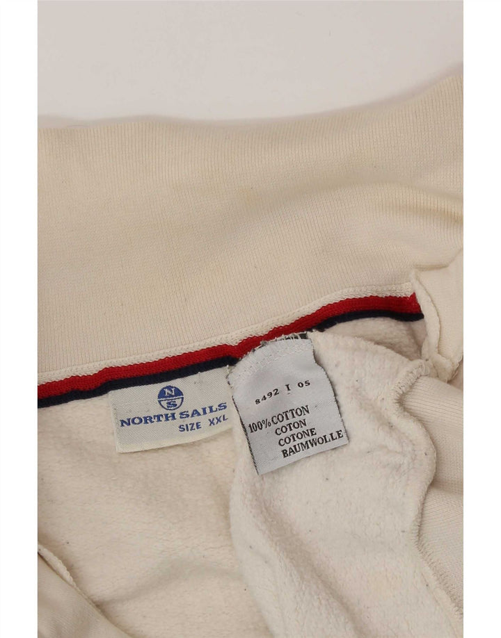 North Sails Mens Graphic Tracksuit Top Jacket 2XL Off White Cotton