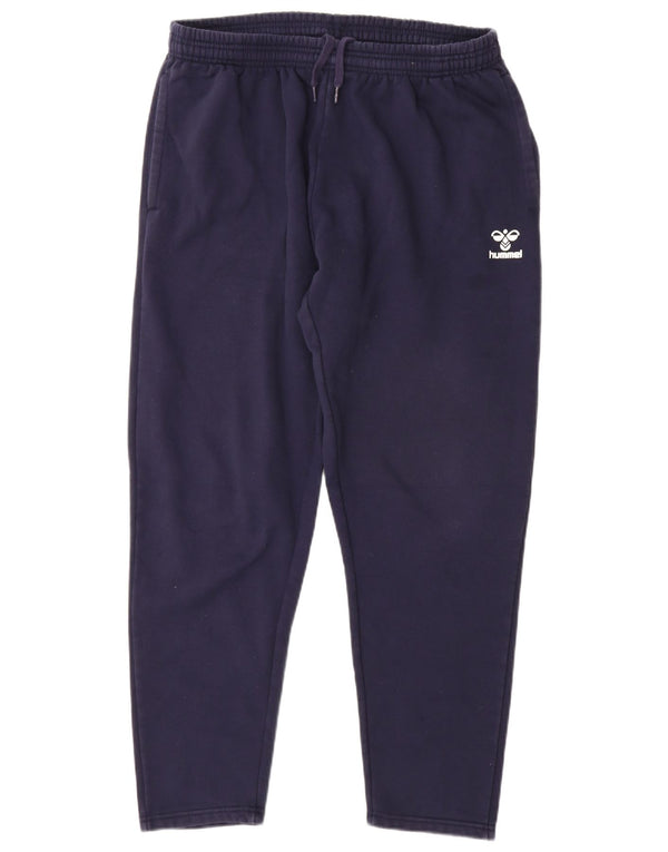 HUMMEL Mens Tracksuit Trousers Large  Navy Blue Cotton