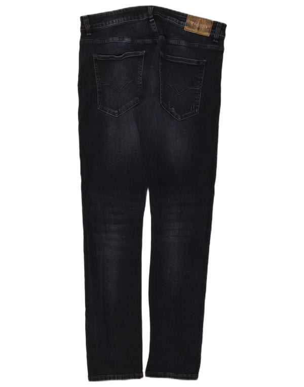 Guess Mens Skinny Jeans W33 L31 Black Cotton