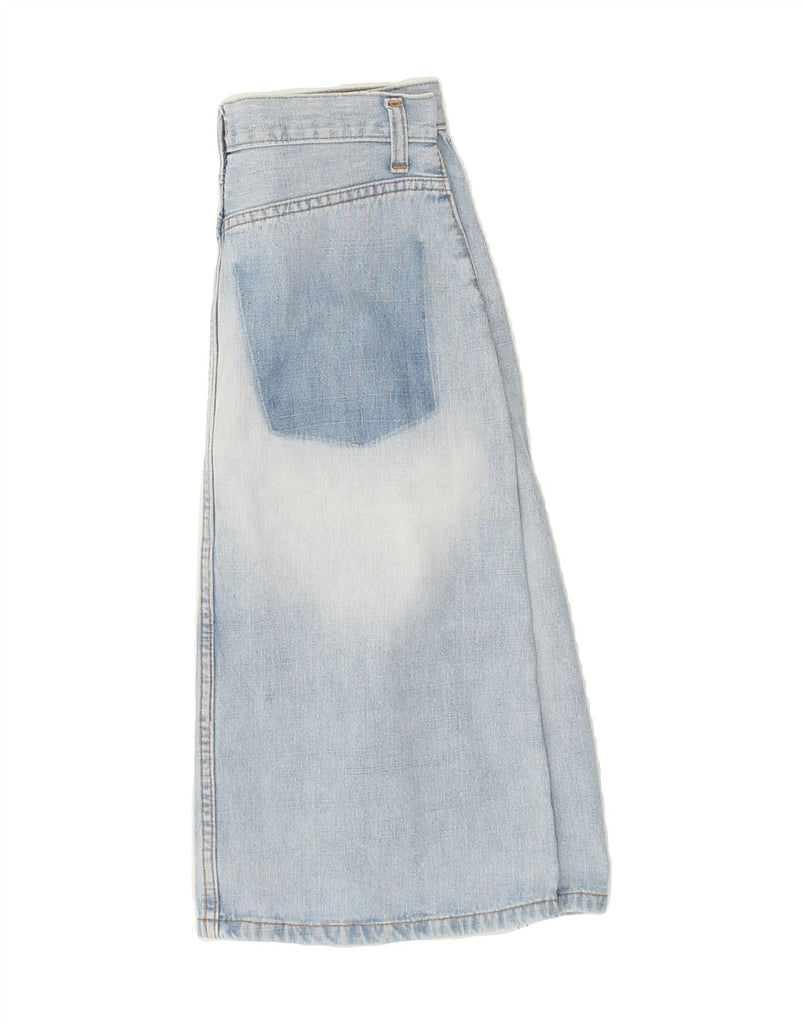 VINTAGE Womens Denim A-Line Skirt W26 Small Blue Colourblock Vintage Vintage and Second-Hand Vintage from Messina Hembry 