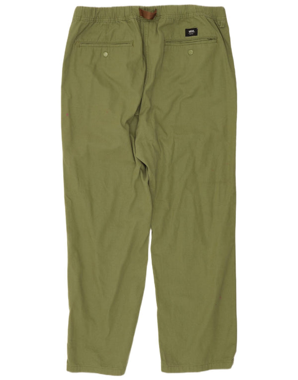 Vans Mens Straight Chino Trousers XL W38 L30 Green Cotton