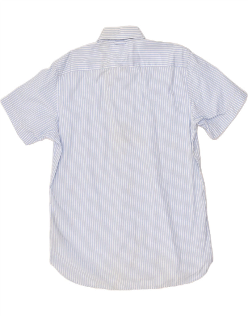 TOMMY HILFIGER Mens 80'S Two Ply Short Sleeve Shirt Large Blue Pinstripe | Vintage Tommy Hilfiger | Thrift | Second-Hand Tommy Hilfiger | Used Clothing | Messina Hembry 