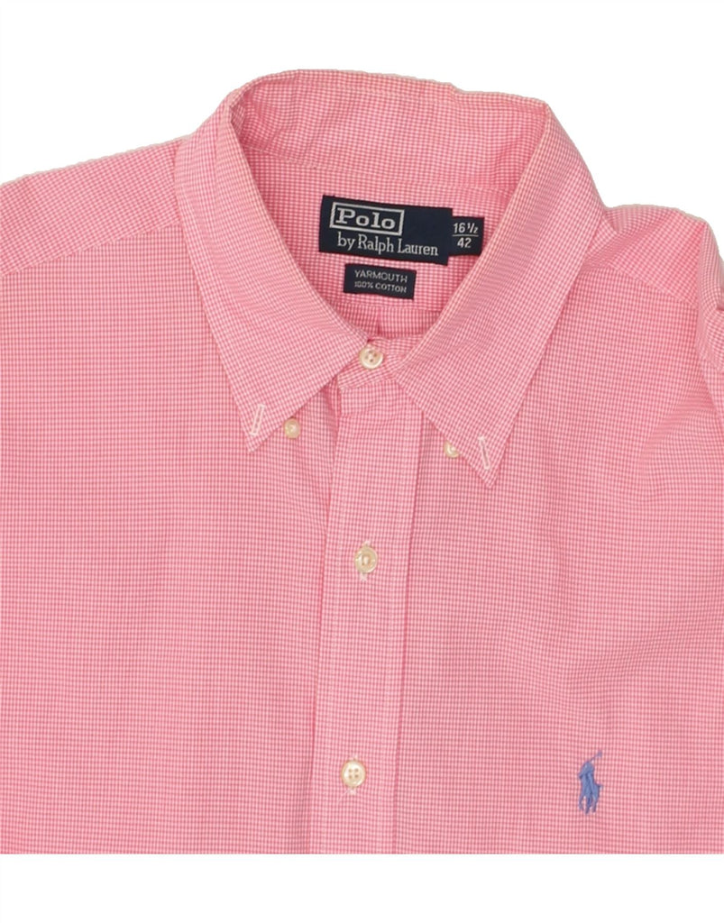 POLO RALPH LAUREN Mens Yarmouth Shirt Size 16 1/2 42 Large Pink Check | Vintage Polo Ralph Lauren | Thrift | Second-Hand Polo Ralph Lauren | Used Clothing | Messina Hembry 