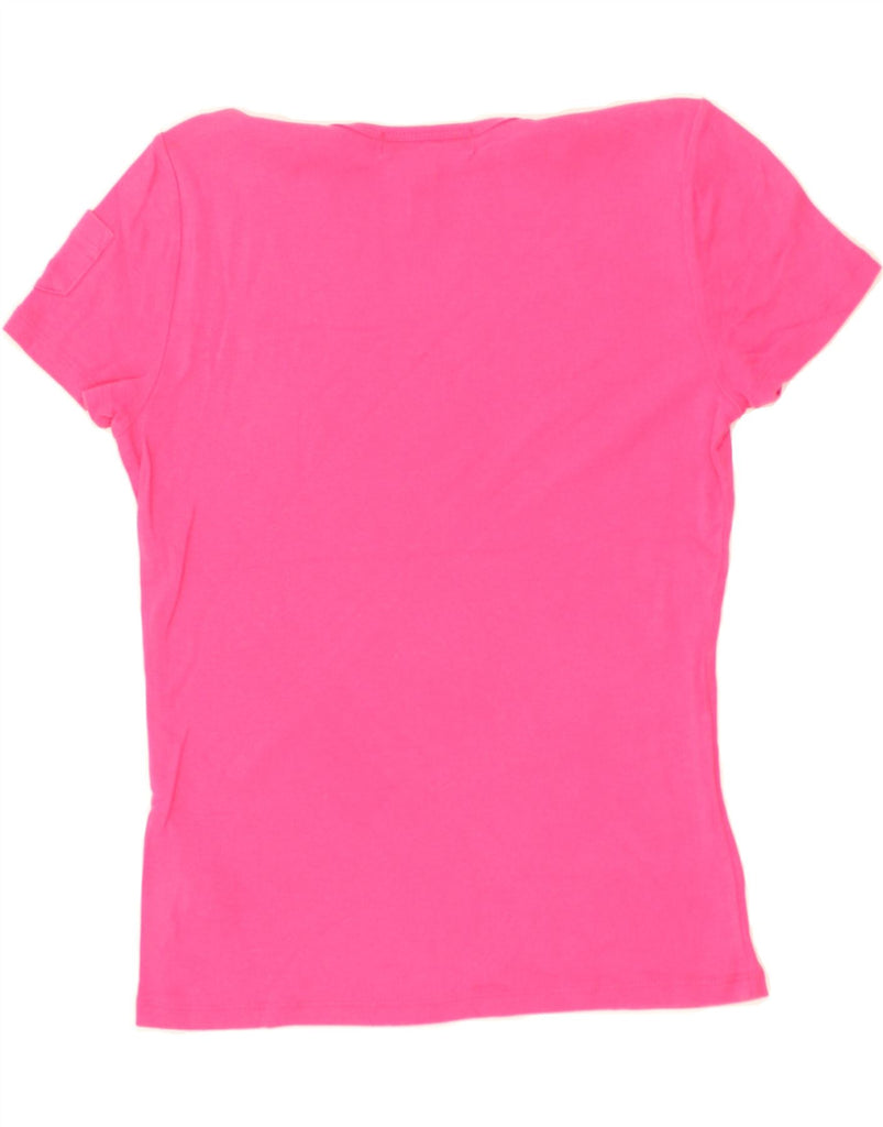 RALPH LAUREN Womens Petite T-Shirt Top UK 12 Medium Pink Cotton | Vintage Ralph Lauren | Thrift | Second-Hand Ralph Lauren | Used Clothing | Messina Hembry 