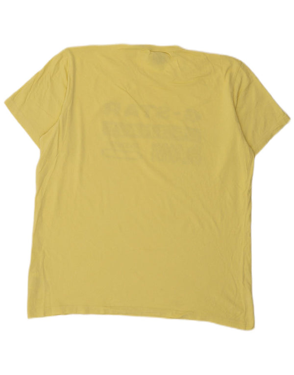 G-Star Mens Graphic T-Shirt Top XL Yellow Cotton