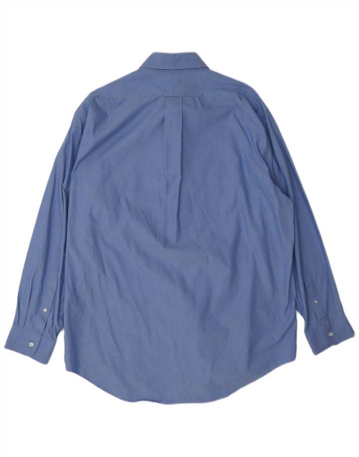 Lands End Mens Shirt Size 17 43 XL Blue Cotton