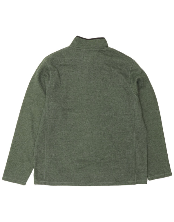 Mountain Warehouse Mens Zip Neck Jumper Sweater Large Green Cotton