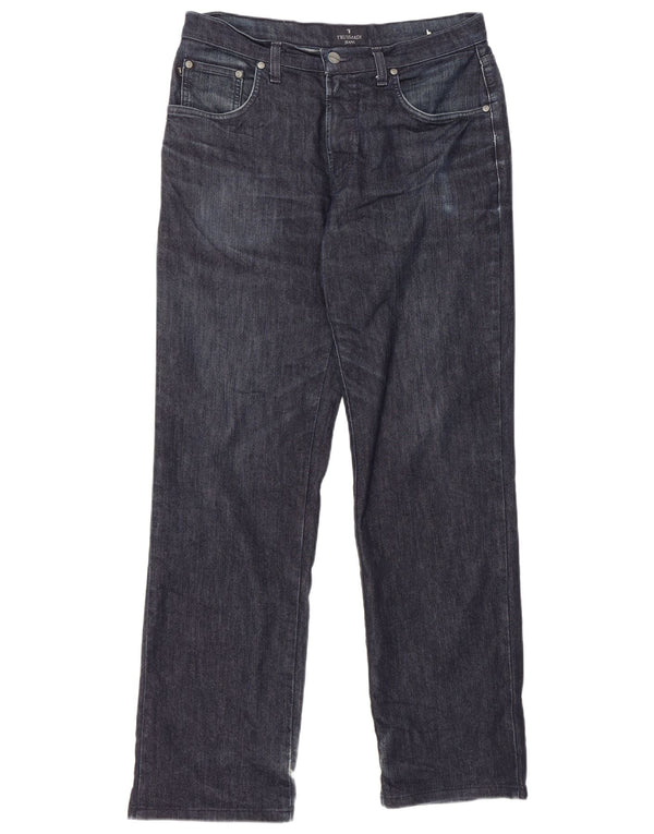 TRUSSARDI Mens Straight Jeans W33 L31 Navy Blue