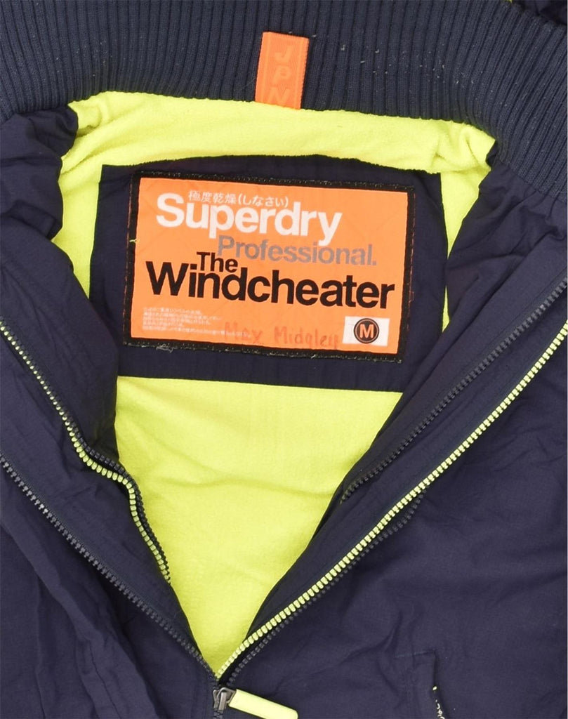 SUPERDRY Womens Hooded Windbreaker Jacket UK 14 Medium Navy Blue Nylon | Vintage Superdry | Thrift | Second-Hand Superdry | Used Clothing | Messina Hembry 