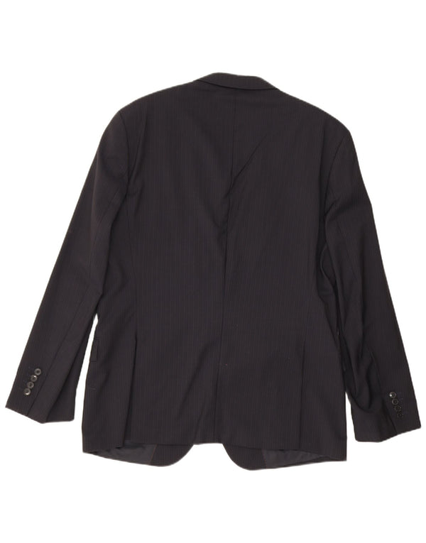 Hugo Boss Mens 2 Button Blazer Jacket UK 54 2XL Navy Blue Pinstripe