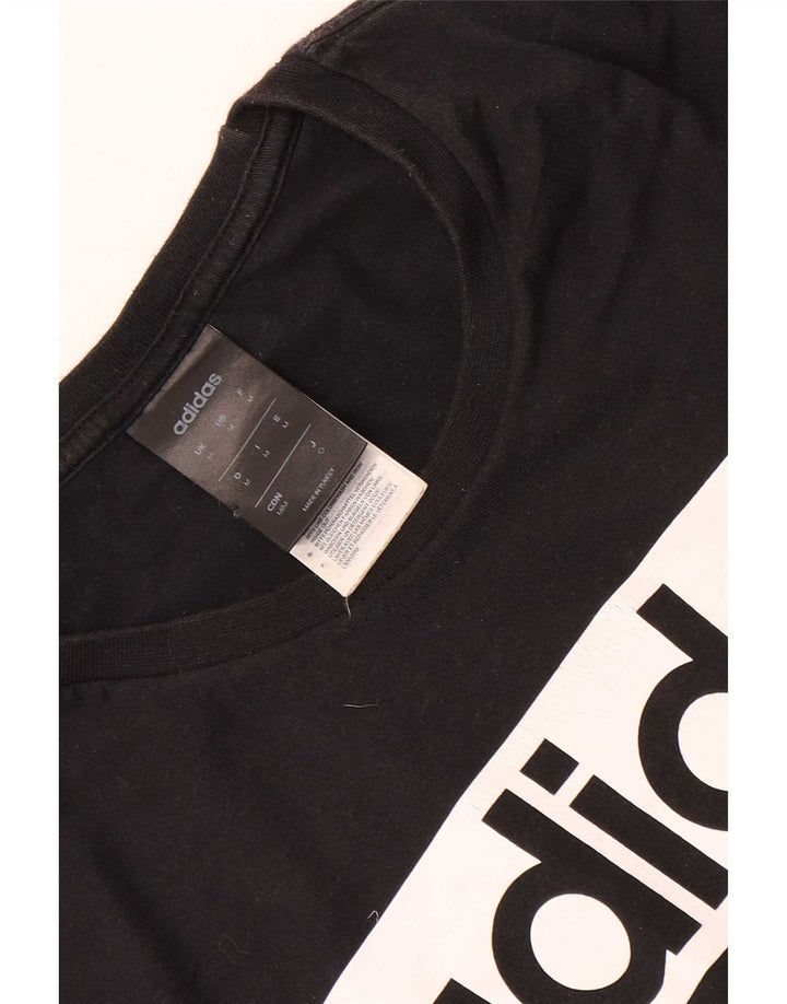 Adidas Mens Three Stripes Graphic T-Shirt Top Medium Black Cotton