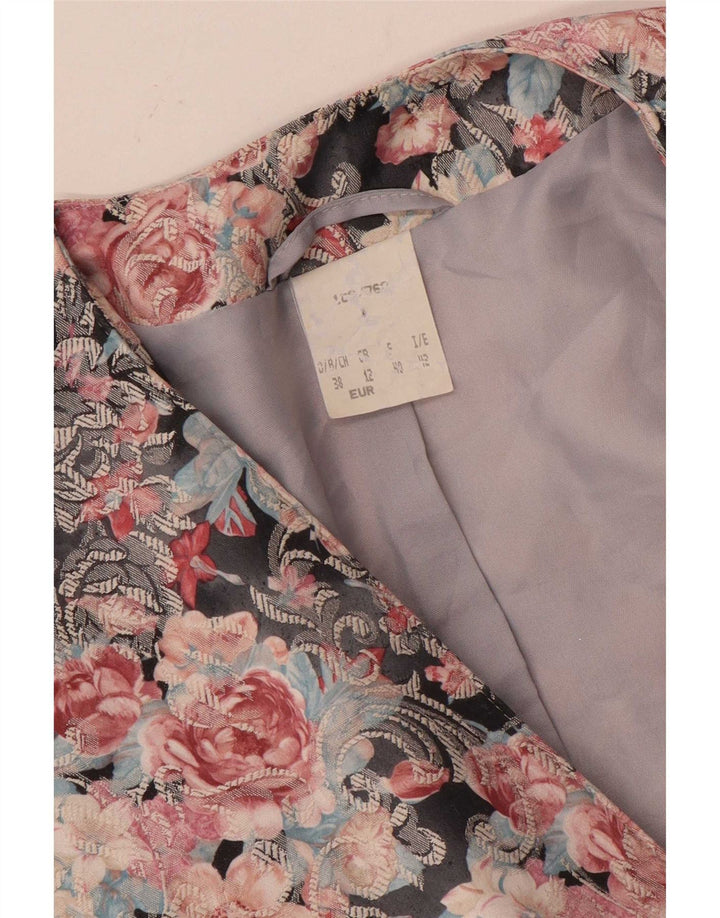 Vintage Womens Crop Blazer Jacket UK 12 Medium Multicoloured Floral