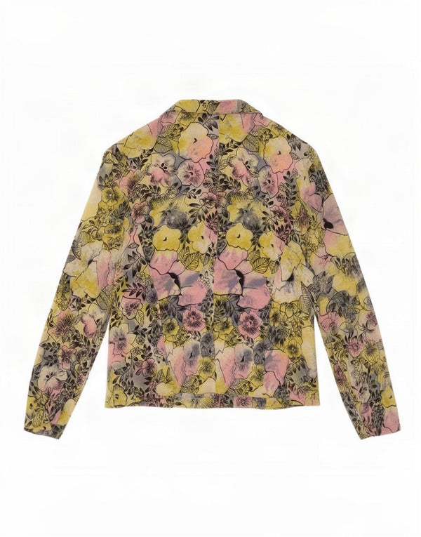 Vintage Womens Open Shirt Blouse UK 14 Medium Multicoloured Floral